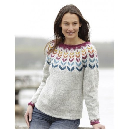Joyride by DROPS Design Genser med nordisk mønster Strikkeoppskrift str S XXXL