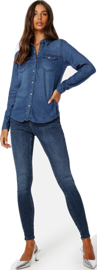 VILA Bista Denim Shirt Dark Blue Denim XS VILA Bista Denim Shirt Dark Blue Denim XS