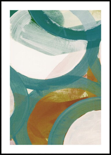 Abstract Teal Curves Plakat / 21x30
