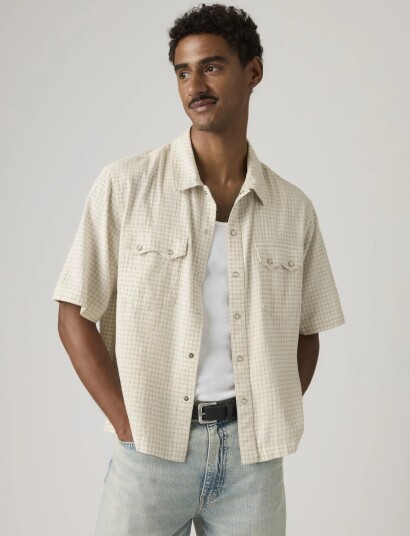 Levi"s® Ss Boxy Western Criss Cross Cream M