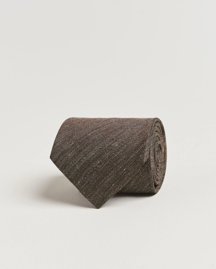 Eton Silk/Linen Tie Brown Eton Silk/Linen Tie Brown