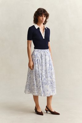 GANT Floral Print Pull On Skirt White 36 GANT Floral Print Pull On Skirt White 36