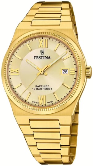 Festina Herreklokke F20038 2 Gull/Gulltonet stål Ø40 mm