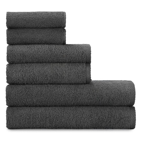 Heihus Fluffy Håndklepakke Mørk grå / 6-pakning 2XL+2L+2M