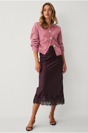 Ellos Collection Kardigan med ballongermer Rosa