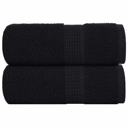 Gjestehåndklær FROGN 2 stk svart 30x50 cm 360 gsm Gjestehåndklær FROGN 2 stk svart 30x50 cm 360 gsm
