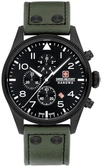 Swiss Military Hanowa Herreklokke SMWGC0000430 Thunderbolt Sort/Lær