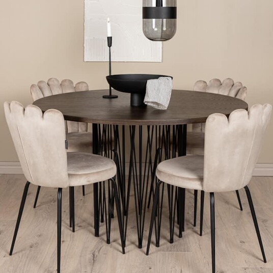 Furniture/Fashion Spisegruppe furniture/fashion Stone Ø120 cm med 4 Limhamn Light Stoler GR23026