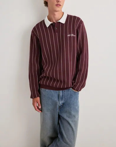 Les Deux Signature Knitted Ls Polo Langermet poloskjorte Brun