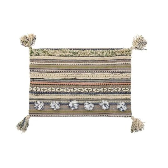 Putetrekk DKD Home Decor 60 x 1 x 40 cm Flerfarget Fringe