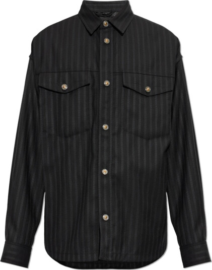 Versace, Herre, Skjorter, Svart, XL,