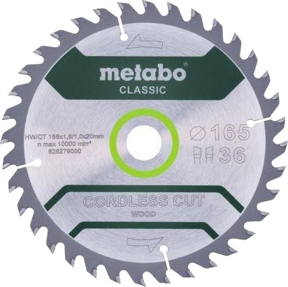Metabo Classic Sirkelsagblad - 165x20x1mm, 36 tenner Metabo Classic Sirkelsagblad - 165x20x1mm, 36 tenner