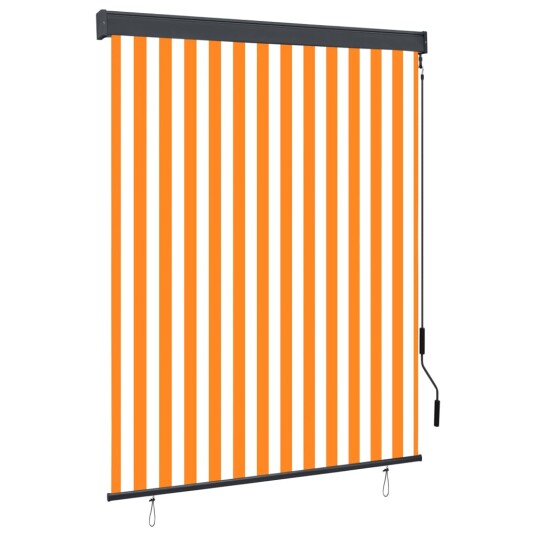 vidaXL Utendørs rullegardin 140x250 cm hvit og oransje