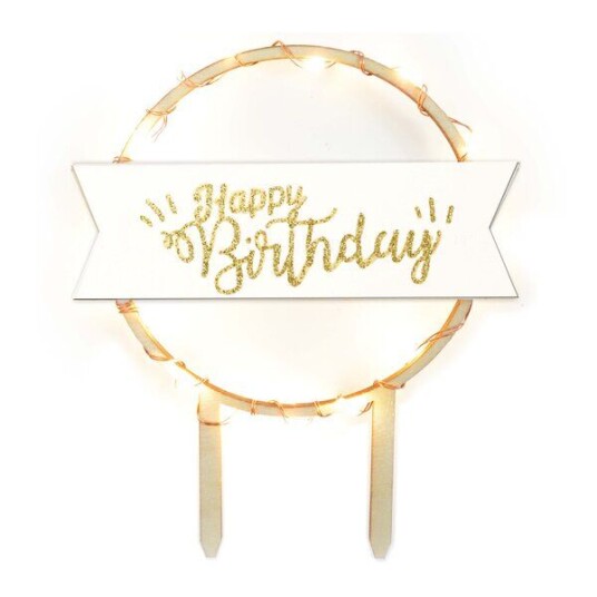 ScrapCooking LED kaketopp Happy Birthday natur ScrapCooking LED kaketopp Happy Birthday natur