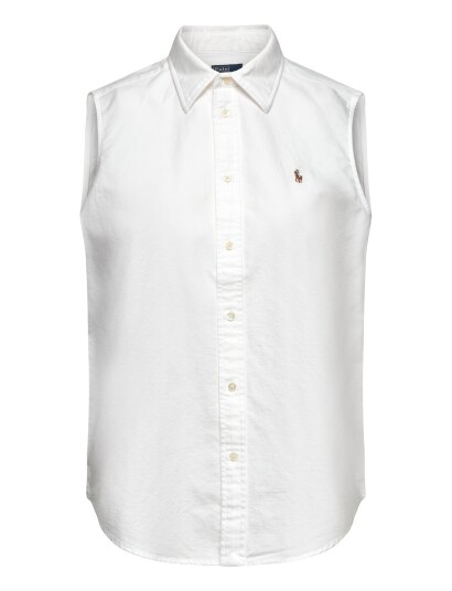 Polo Ralph Lauren Cotton Oxford Sleeveless Shirt White L