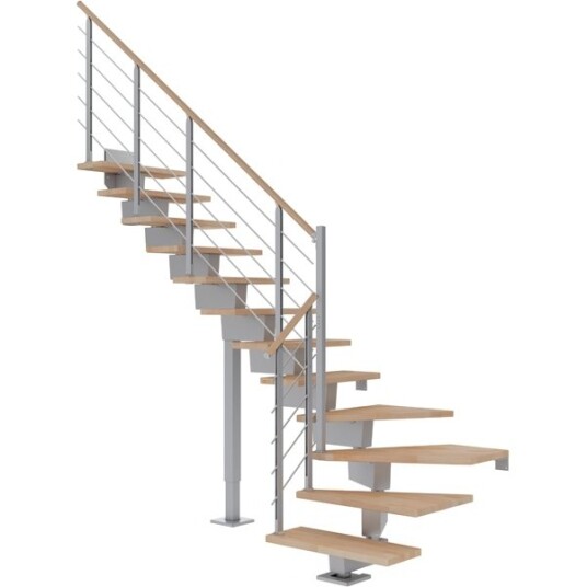 Dolle Dubai L trapp I Pearl Grey design oljeret Bøk 90 12 Loddret Høyde 221 273cm Dolle Dubai L trapp I Pearl Grey design oljeret Bøk 90 12 Loddret Høyde 221 273cm