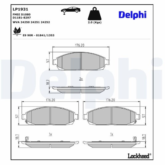 Bremseklosser DELPHI LP1931 Bremseklosser DELPHI LP1931
