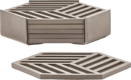 Zone Denmark - Hexagon glassbrikker 6 stk taupe