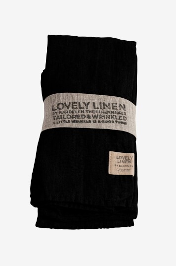 Lovely Linen   Serviett Lovely i vasket lin 4 pk   Svart