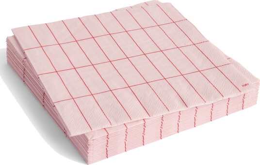 HAY Pattern Dinner serviett 40x40 cm 20 pakning Light pink red grid
