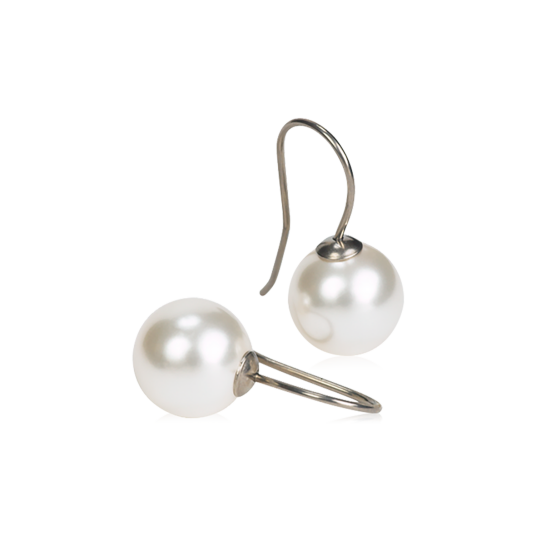 Blomdahl Natural Titanium  White Pearl Pendant