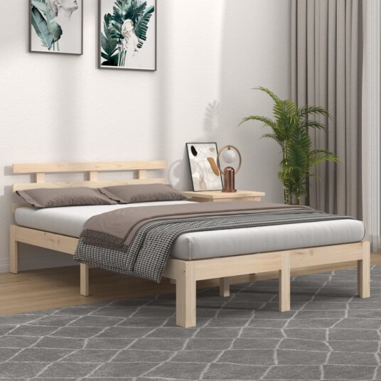vidaXL Sengeramme heltre 150x200 cm 5FT King Size