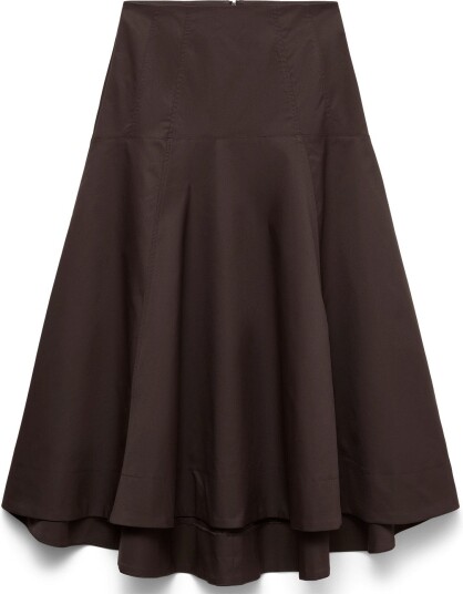 Vero Moda Vmvigga Hw High Low Skirt Prm CHOCOLATE TORTE 44