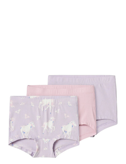 name it Nmftights 3P Pastel Lilac Horse Noos Pink 86