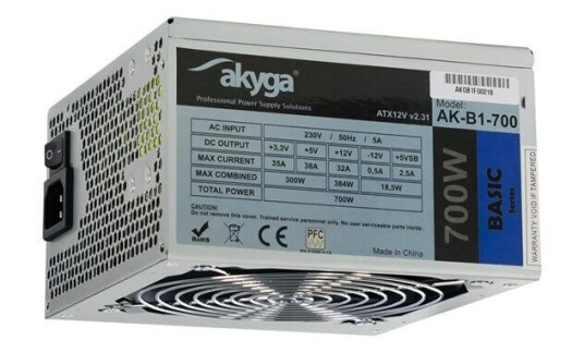 Akyga Basic Series Strømforsyning (PSU) - 700 Watt - 120 mm - 80 Plus Akyga Basic Series Strømforsyning (PSU) - 700 Watt - 120 mm - 80 Plus