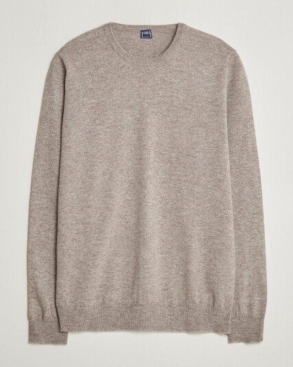 Fedeli Pure Cashmere Crew Neck Beige Melange