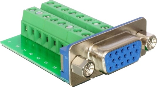 Delock VGA-adapter HD-15 Hunn til Tilkoblingsklemme