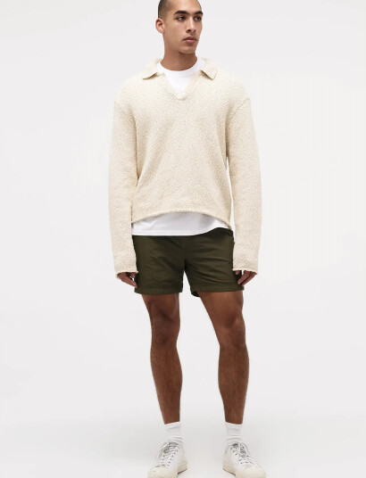 NEUW Boucle Knit Rugby Poloecru - Cream - M