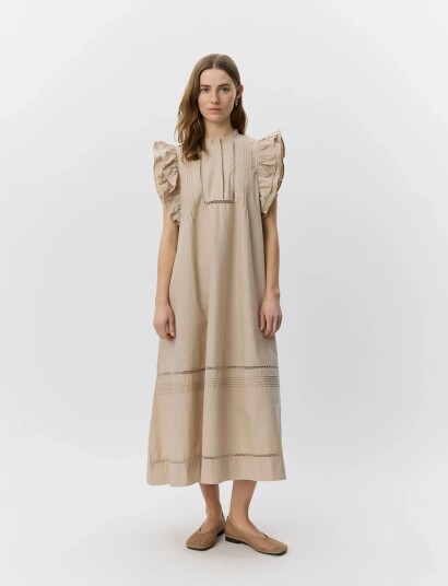 Sofie Schnoor Otaniasw Frill Cotton Dress Beige 42