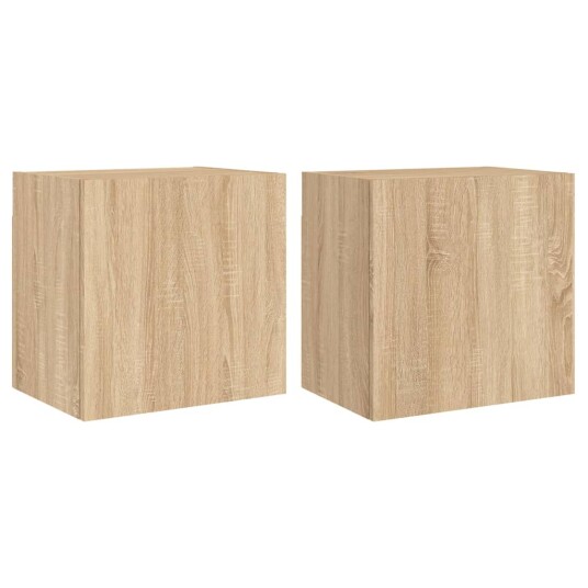  Vegghengte TV-benker 2 stk sonoma eik 40,5x30x40 konstruert tre 836901