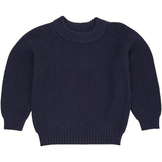 COPENHAGEN COLORS Navy Strikket Classic Rib Bluse 152