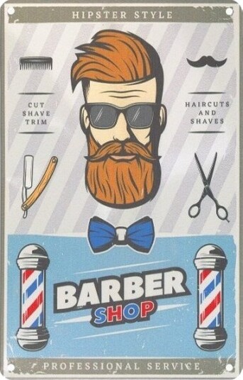 Dekorativt Skilt Barber Activeshop B057