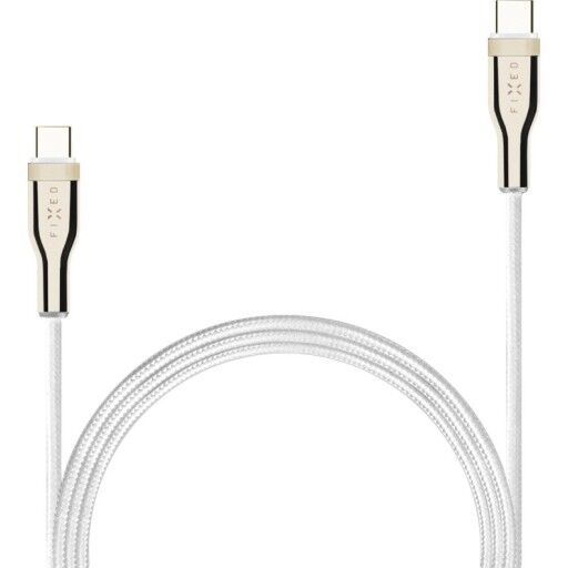 FIXED METAL series 100W USB-C/C braided cable 2m White