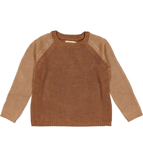 Marmar Genser Strikk Modal Mix Taka Dark Fudge Block 12 år 152 Genser Brun