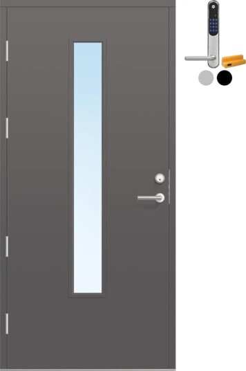 Ytterdør Bygg1 Fjell 15 Klarglass med Yale Doorman Classic Home Ytterdør Bygg1 Fjell 15 Klarglass med Yale Doorman Classic Home