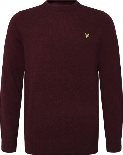 Lyle & Scott Lambswool Blend Crew Neck Jumper   BURGUNDY   XL