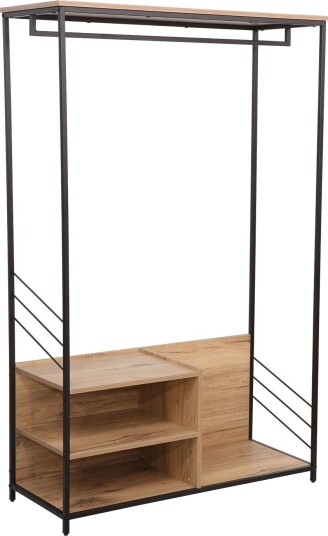 Hylle til gang HOME4YOU Dimitra 100x40x160 cm rustikk/svart - lyst rustikt tre/svart