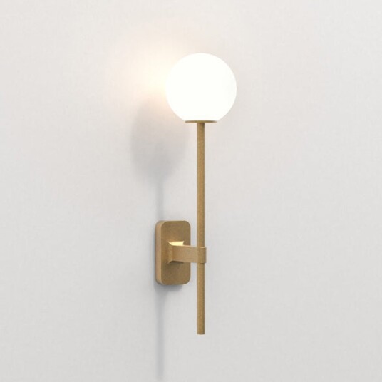 Astro Lighting Tacoma Single Grande vegglampe IP44 - Antikk Messing/Opal kuppel Astro Lighting Tacoma Single Grande vegglampe IP44 - Antikk Messing/Opal kuppel