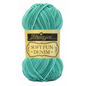 Scheepjes Softfun Denim Garn Print 517 Sjøgrønn