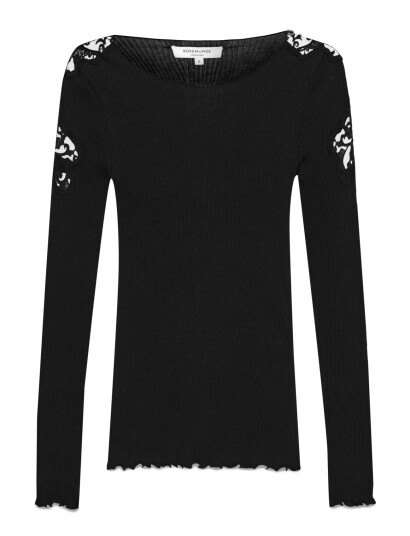 Rosemunde Rwbaybay Ls Lace T-Shirt - Black - XL Rosemunde Rwbaybay Ls Lace T-Shirt - Black - XL