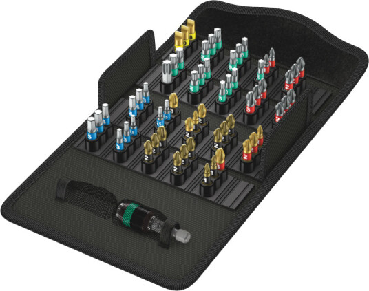 Wera BiTorsion 61-Deler Skrutrekkersett med Rapidaptor-holder
