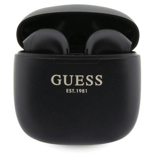 Guess Gutwst26psk Tws Bluetooth-Hodetelefoner + Dockingstasjon Svart/Svart Classic Est-Logo
