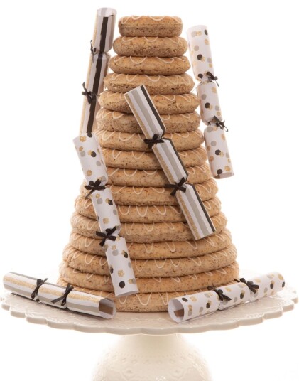 6 stk Smell Bon Bon med Vits og Hatt Sort og Sølv med Gull Glitter 15 cm