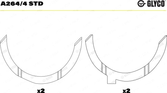 Avstandsskive veivaksel GLYCO A264/4 STD