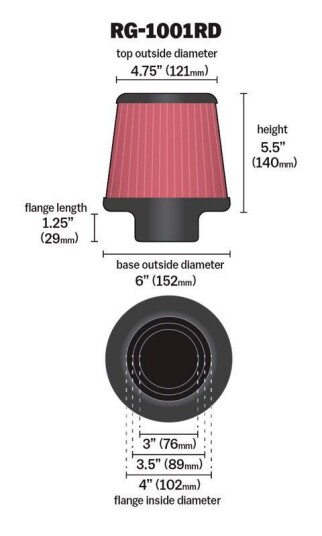 Sportluftfilter K&N Filters RG-1001RD