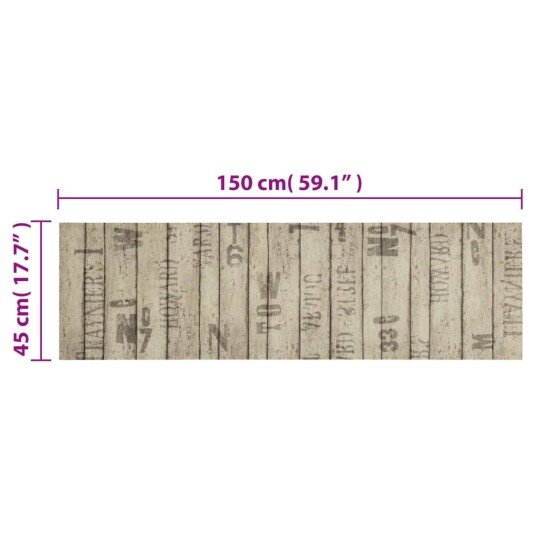 Kjøkkenteppe vaskbar Fence 45x150 cm fløyel 8721012919143
